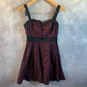 🔺SOLD🔺Hot Topic Dress S Plaid Fit & Flare Knee Length Goth Grunge Rockabilly Y2K